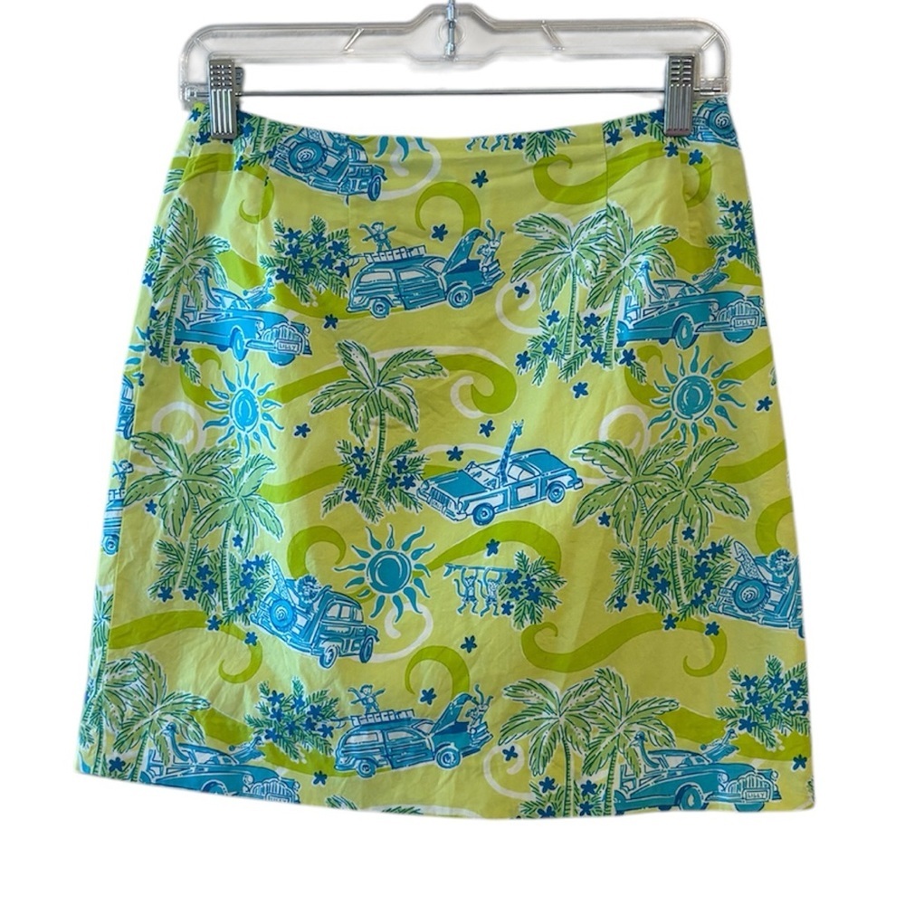 Lilly Pulitzer Vintage Cruisin’ Print Cotton Skirt Size 2 - Picture 5 of 5